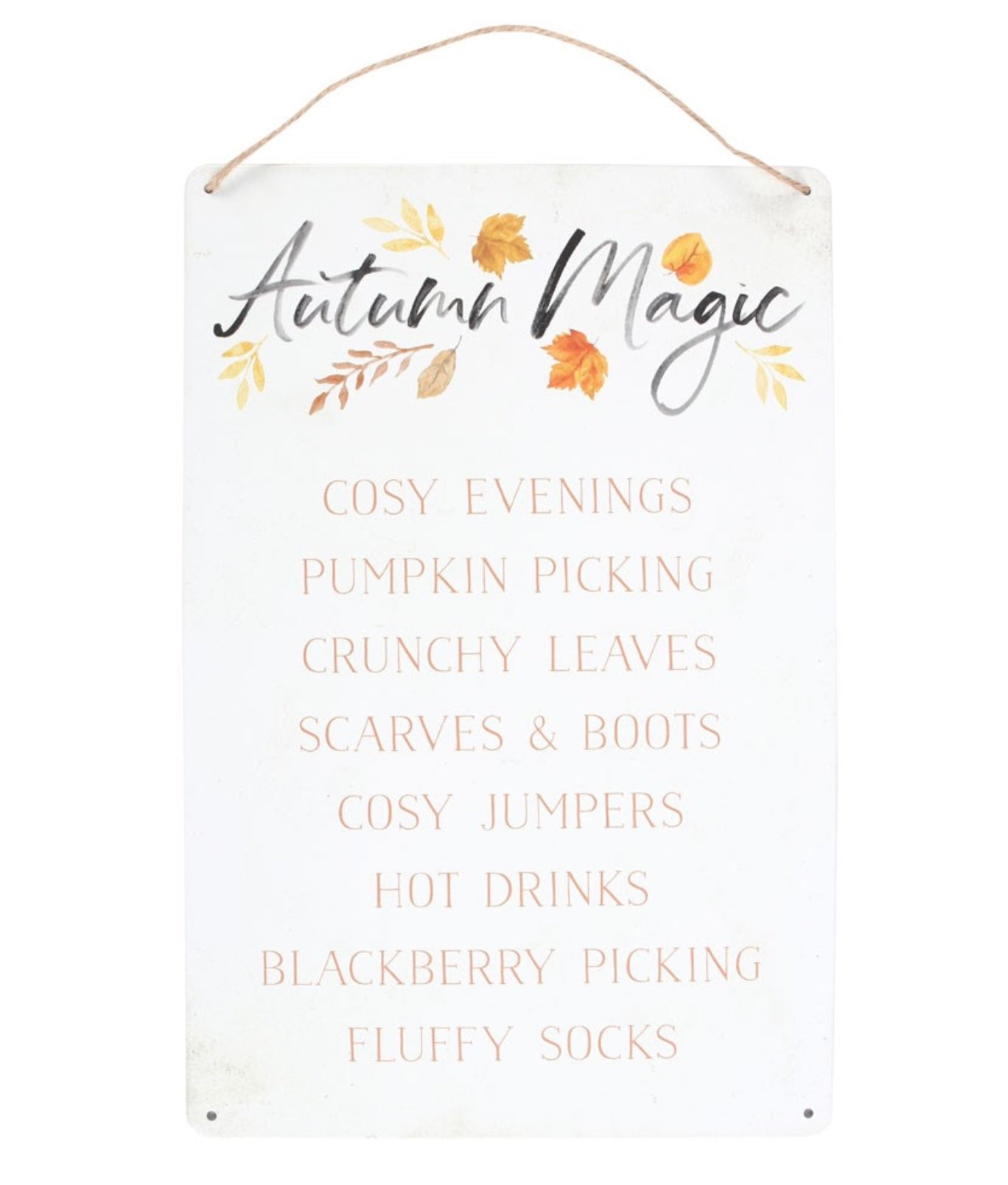 Autumn magic metal hanging sign