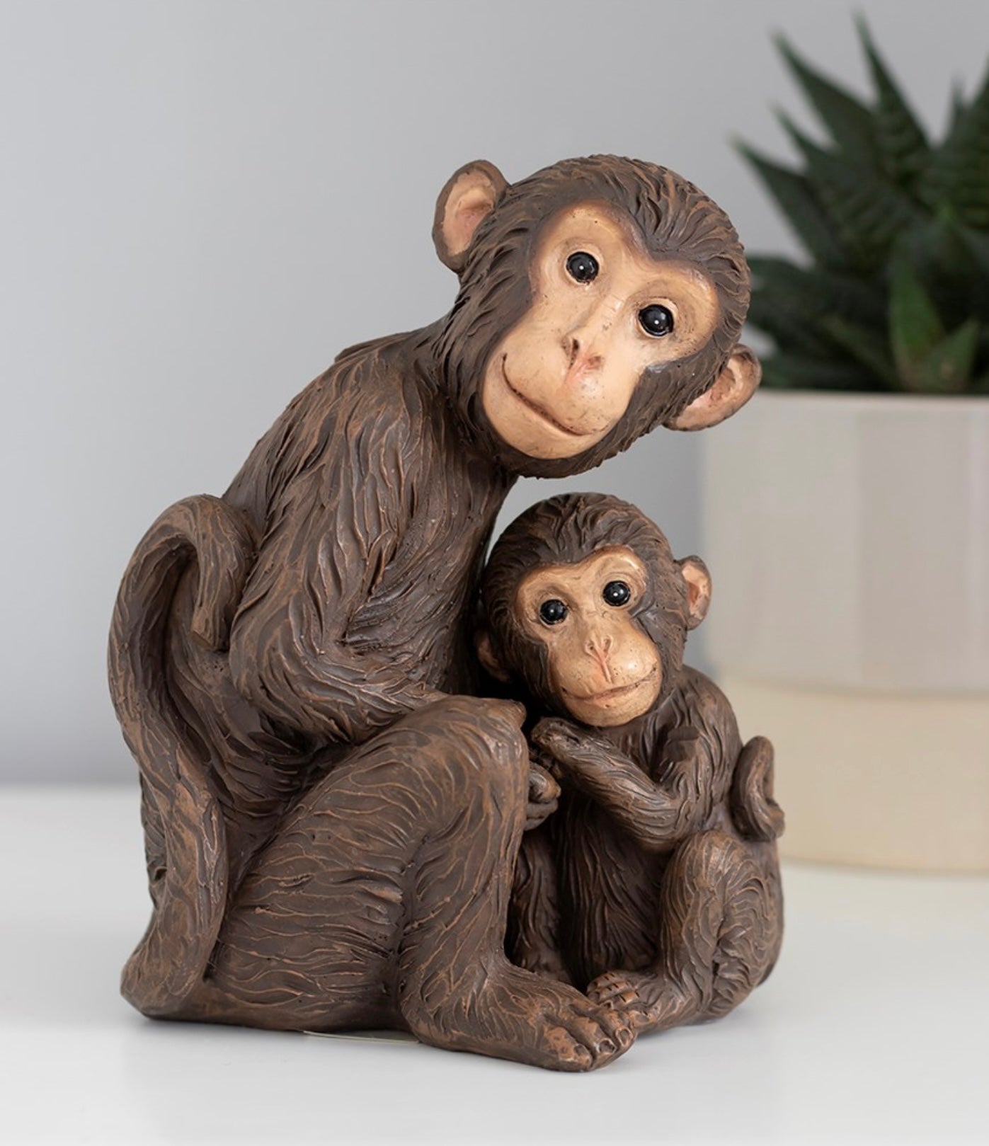 Monkey mother and baby ornament