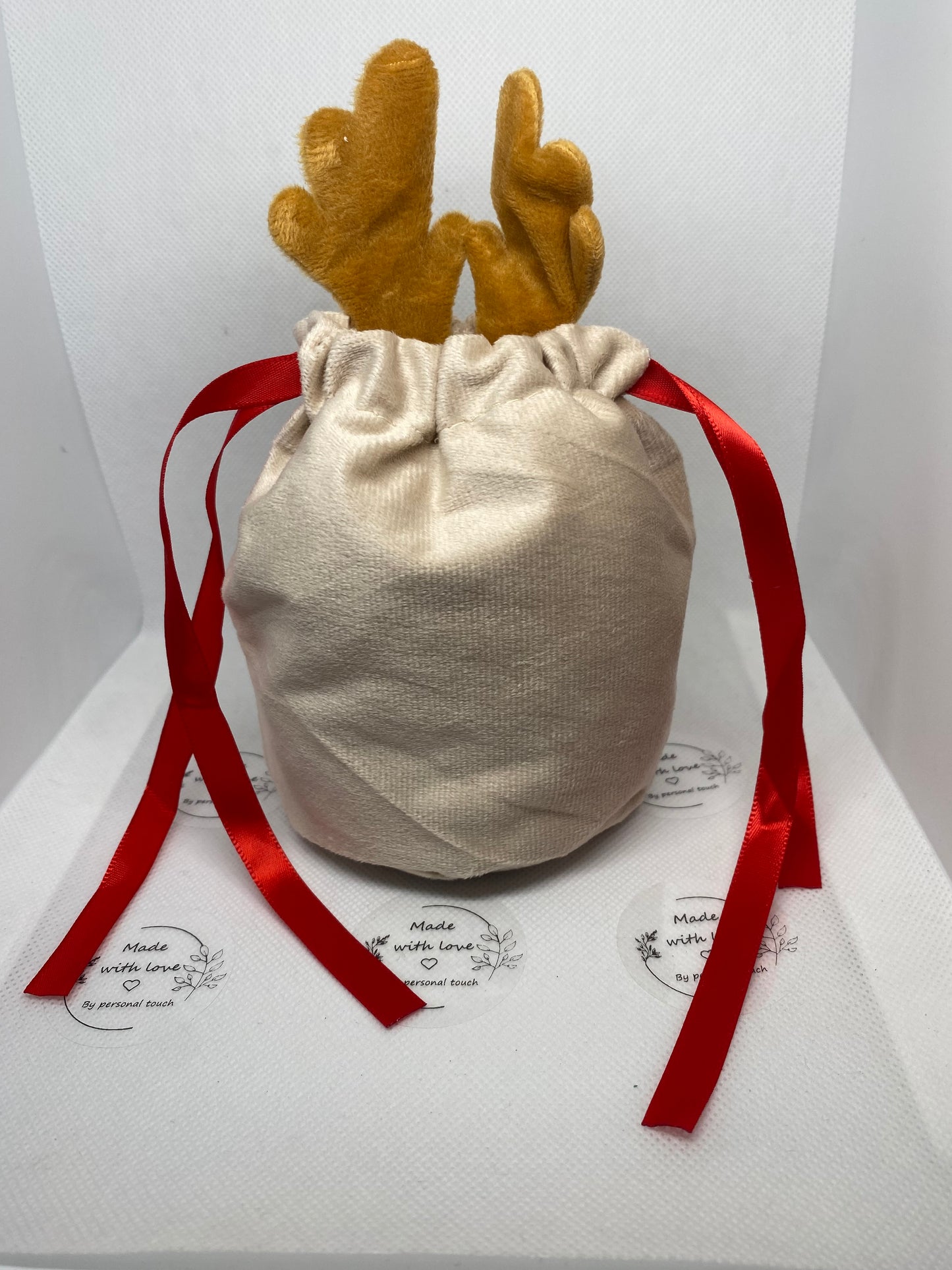 Personalised small brown reindeer bags