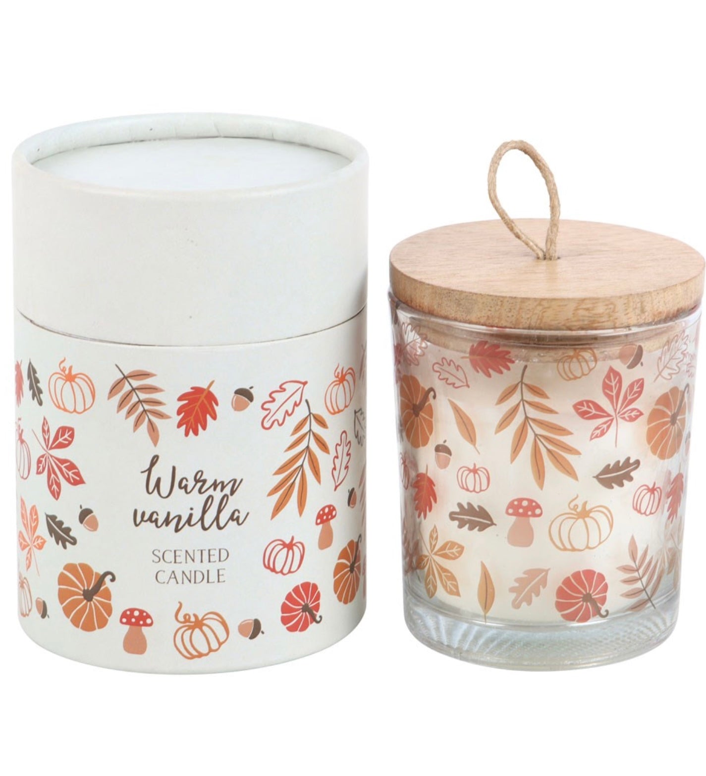 Warm vanilla scented candle