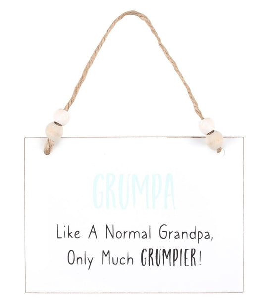 Grumps hanging sign