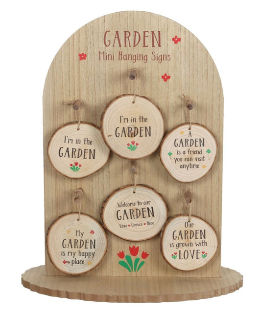 Cute wooden garden plaques