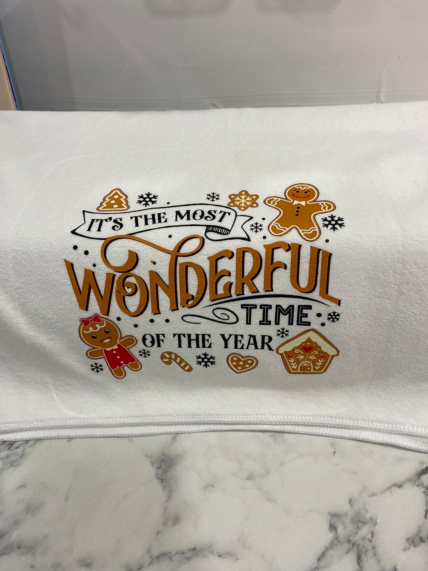 Custom printed Christmas tea-towel