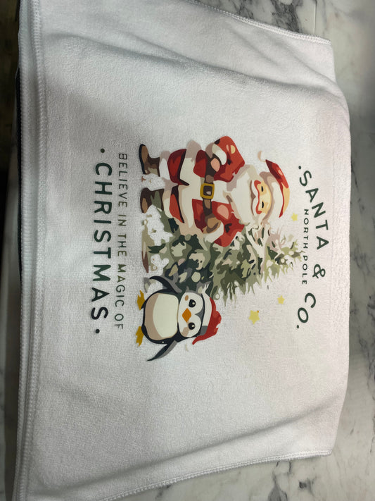 Custom printed Christmas tea-towel